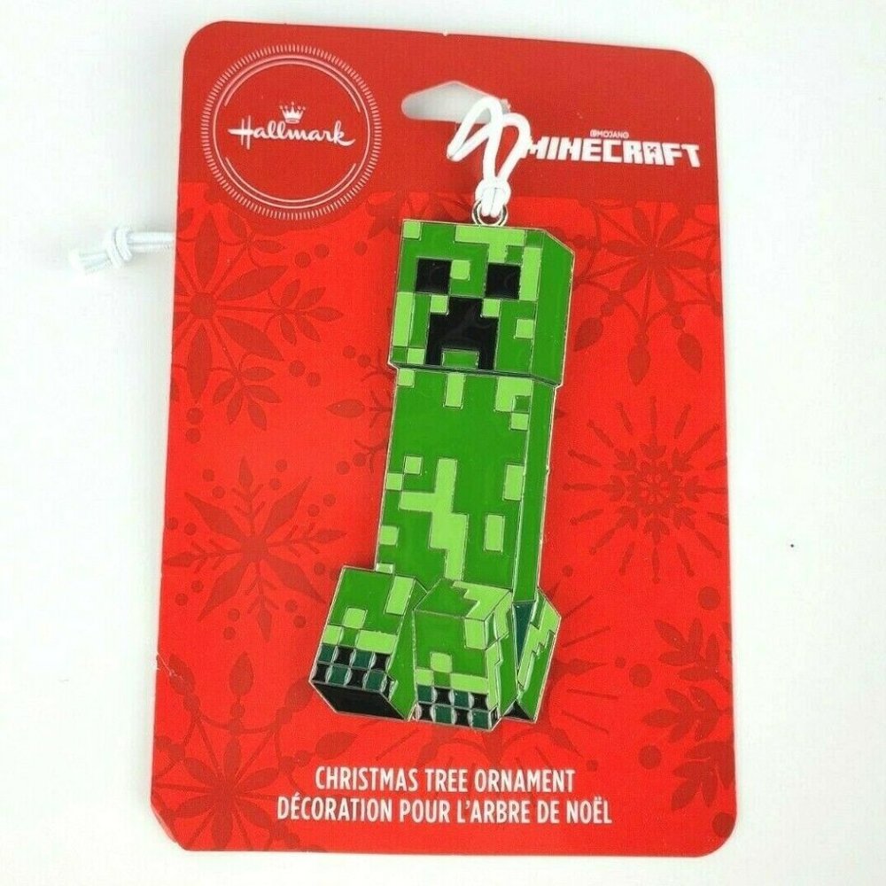NEW 2020 Hallmark Minecraft Creeper Metal Christmas Ornament Holiday 3" NEW